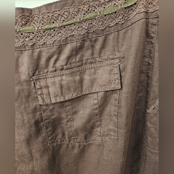 NWT - Linen E•COL•O•GIE Brown Midi Skirt - Size 14 - Picture 10 of 10